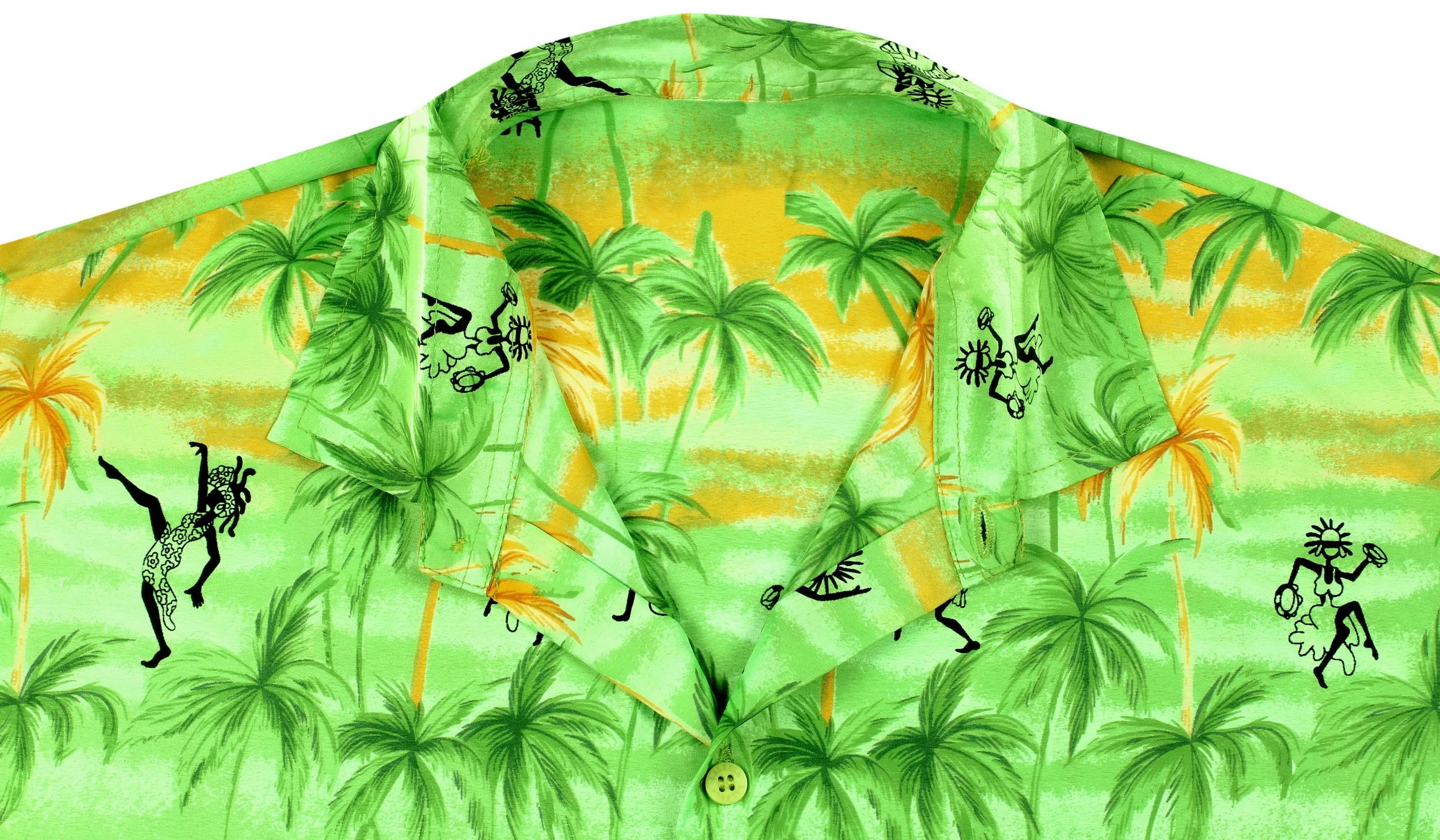 LA LEELA Shirt Casual Button Down Short Sleeve Beach Shirt Men Aloha Pocket shirt Green_W48