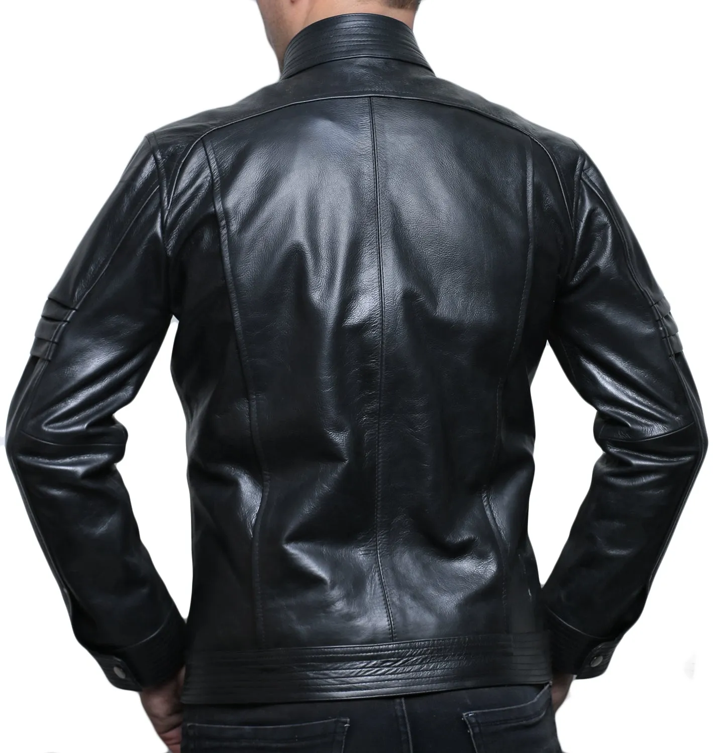 Leather Jackets Hub Mens Genuine Cowhide Leather Jacket (Black, Classic Jacket) - 1501257