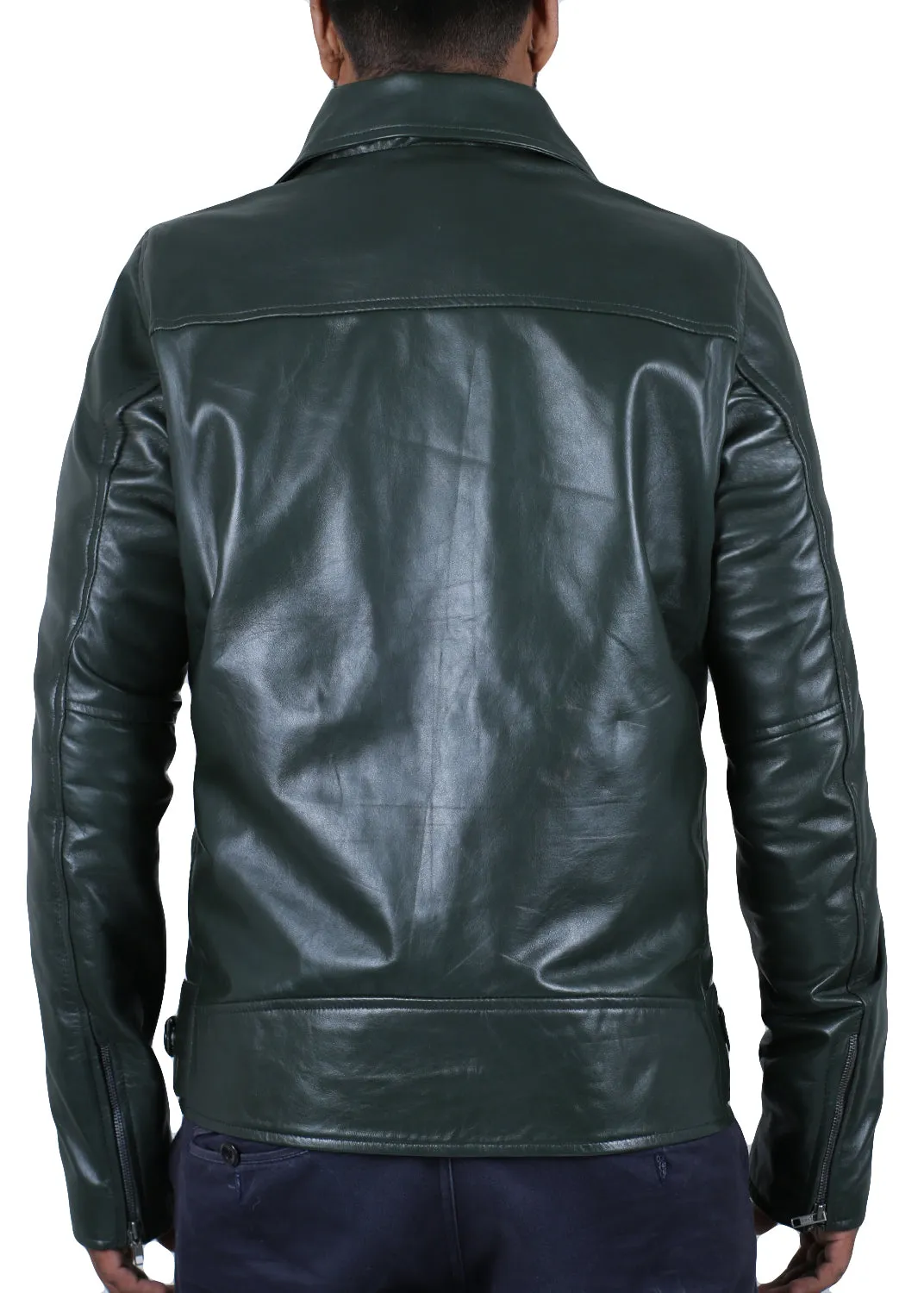 Leather Jackets Hub Mens Genuine Lambskin Leather Jacket (Black, Classic Jacket) - 1501059