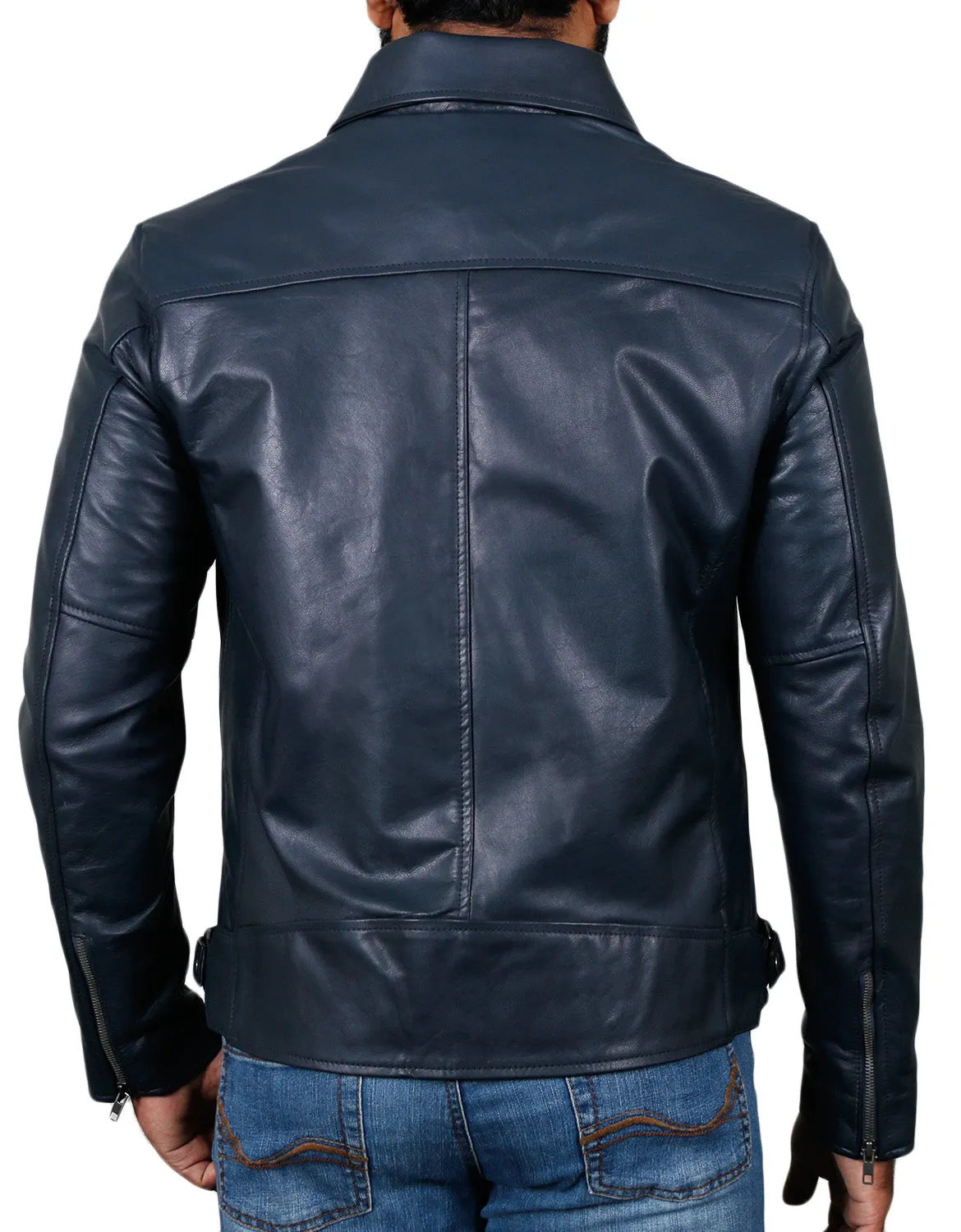 Leather Jackets Hub Mens Genuine Lambskin Leather Jacket (Black, Classic Jacket) - 1501059