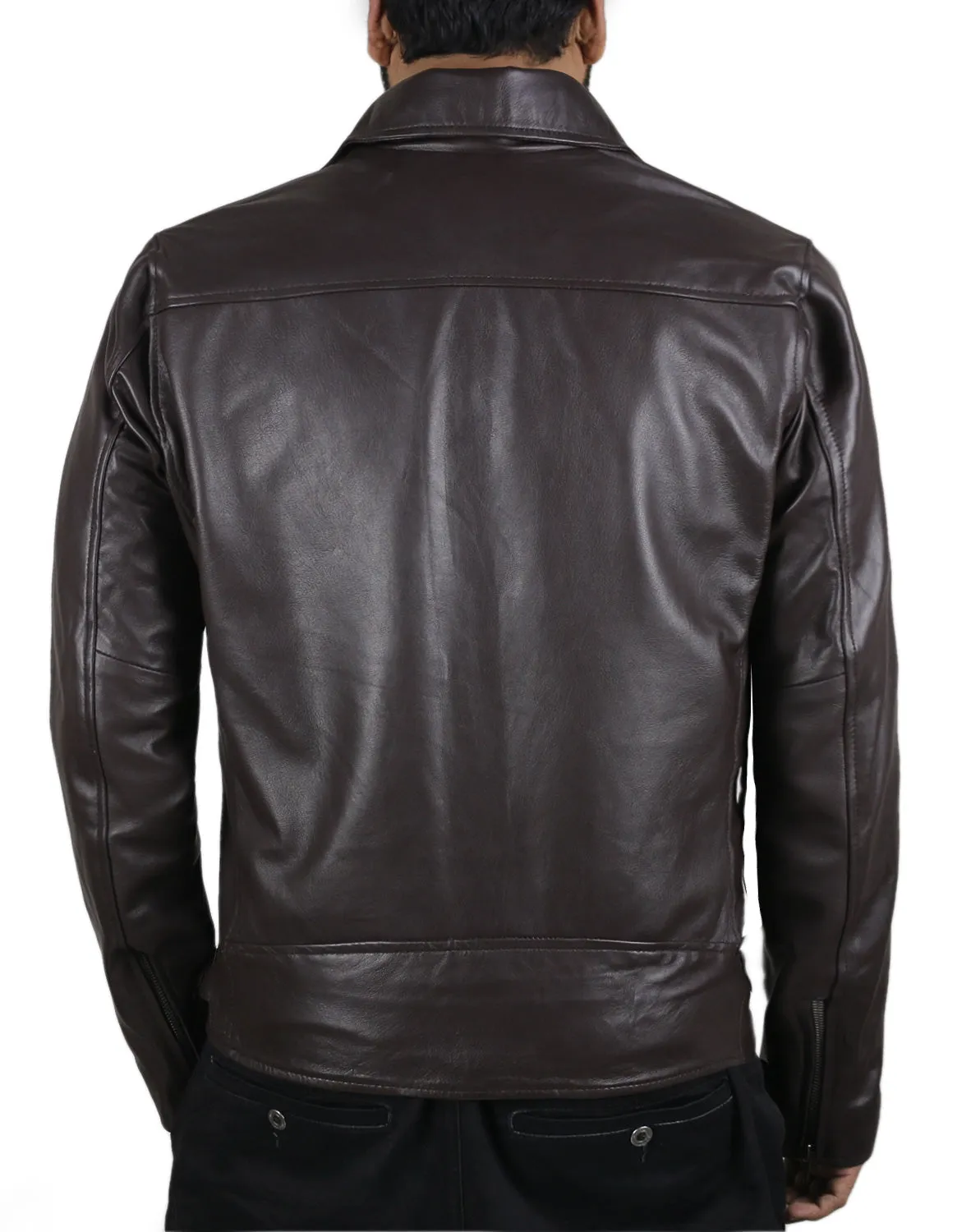 Leather Jackets Hub Mens Genuine Lambskin Leather Jacket (Black, Classic Jacket) - 1501059