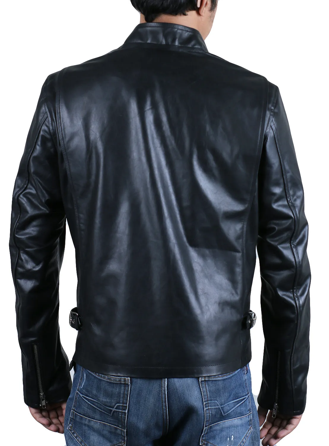 Leather Jackets Hub Mens Genuine Lambskin Leather Jacket (Black, Classic Jacket) - 1501070