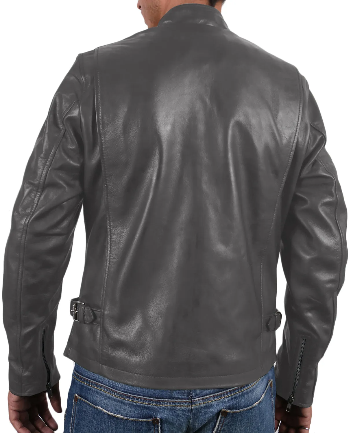 Leather Jackets Hub Mens Genuine Lambskin Leather Jacket (Black, Classic Jacket) - 1501070