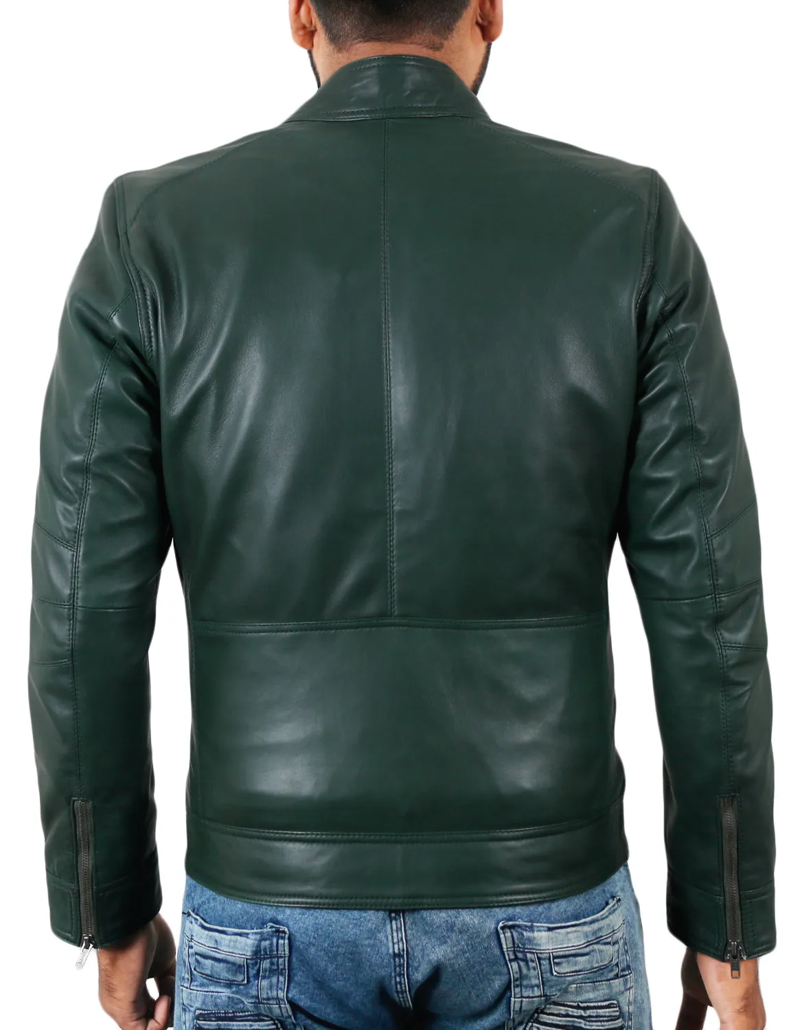 Leather Jackets Hub Mens Genuine Lambskin Leather Jacket (Black, Classic Jacket) - 1501248