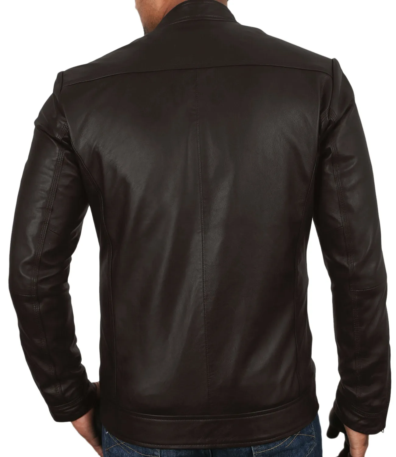 Leather Jackets Hub Mens Genuine Lambskin Leather Jacket (Black, Classic Jacket) - 1501272