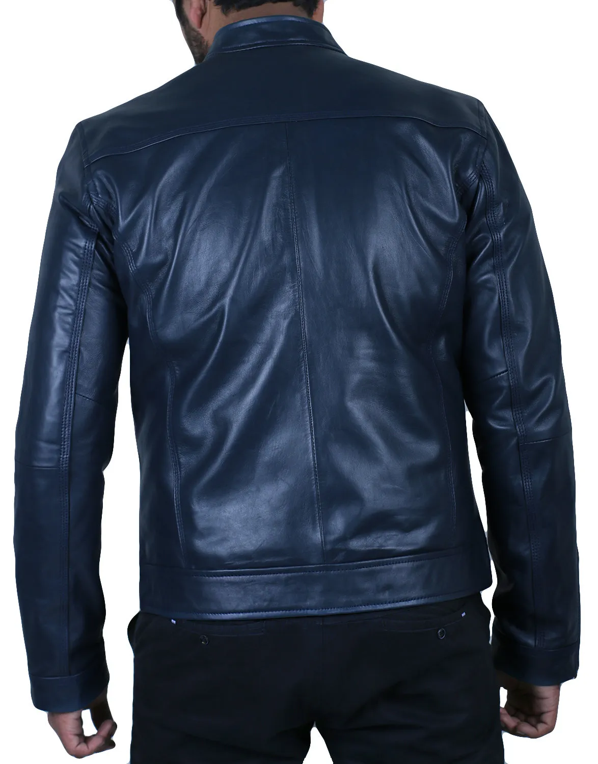 Leather Jackets Hub Mens Genuine Lambskin Leather Jacket (Black, Classic Jacket) - 1501272