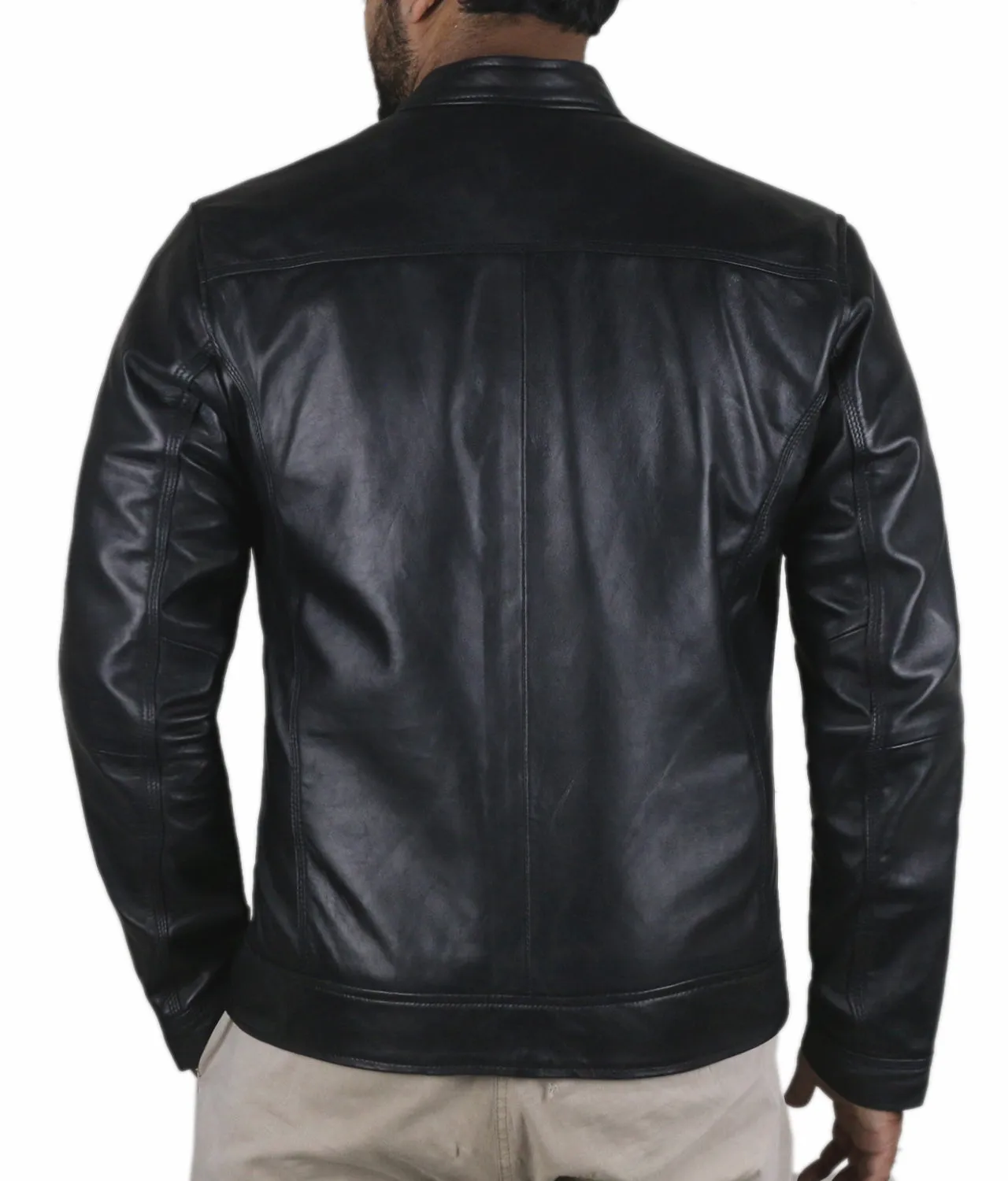 Leather Jackets Hub Mens Genuine Lambskin Leather Jacket (Black, Classic Jacket) - 1501272