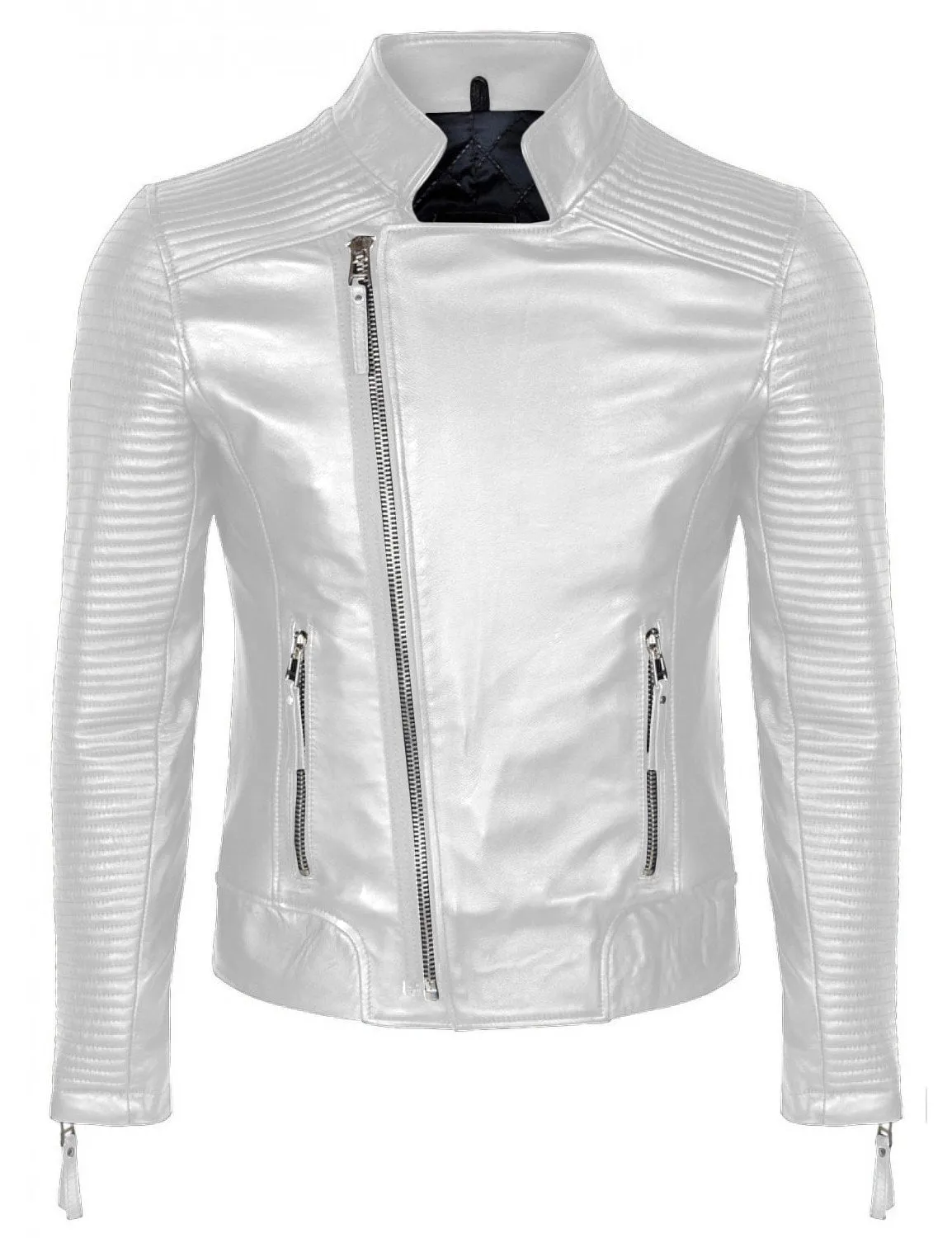 Leather Jackets Hub Mens Genuine Lambskin Leather Jacket (Black, Fencing Jacket) - 1501118