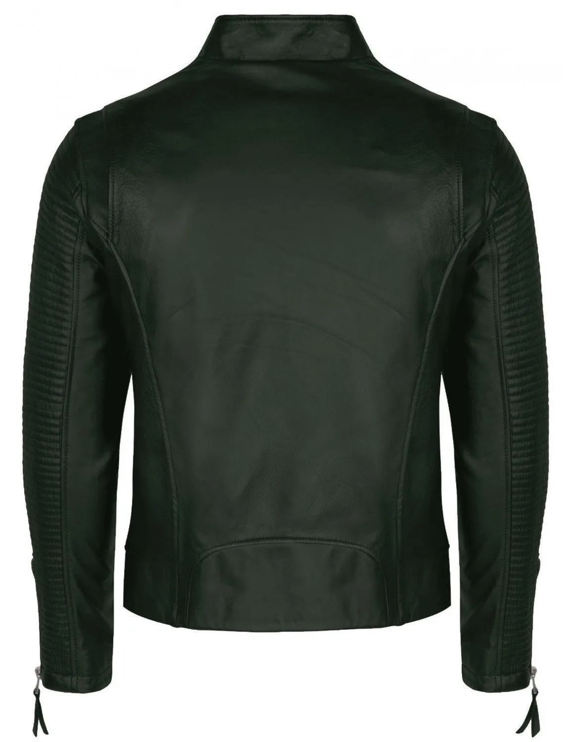 Leather Jackets Hub Mens Genuine Lambskin Leather Jacket (Black, Fencing Jacket) - 1501118