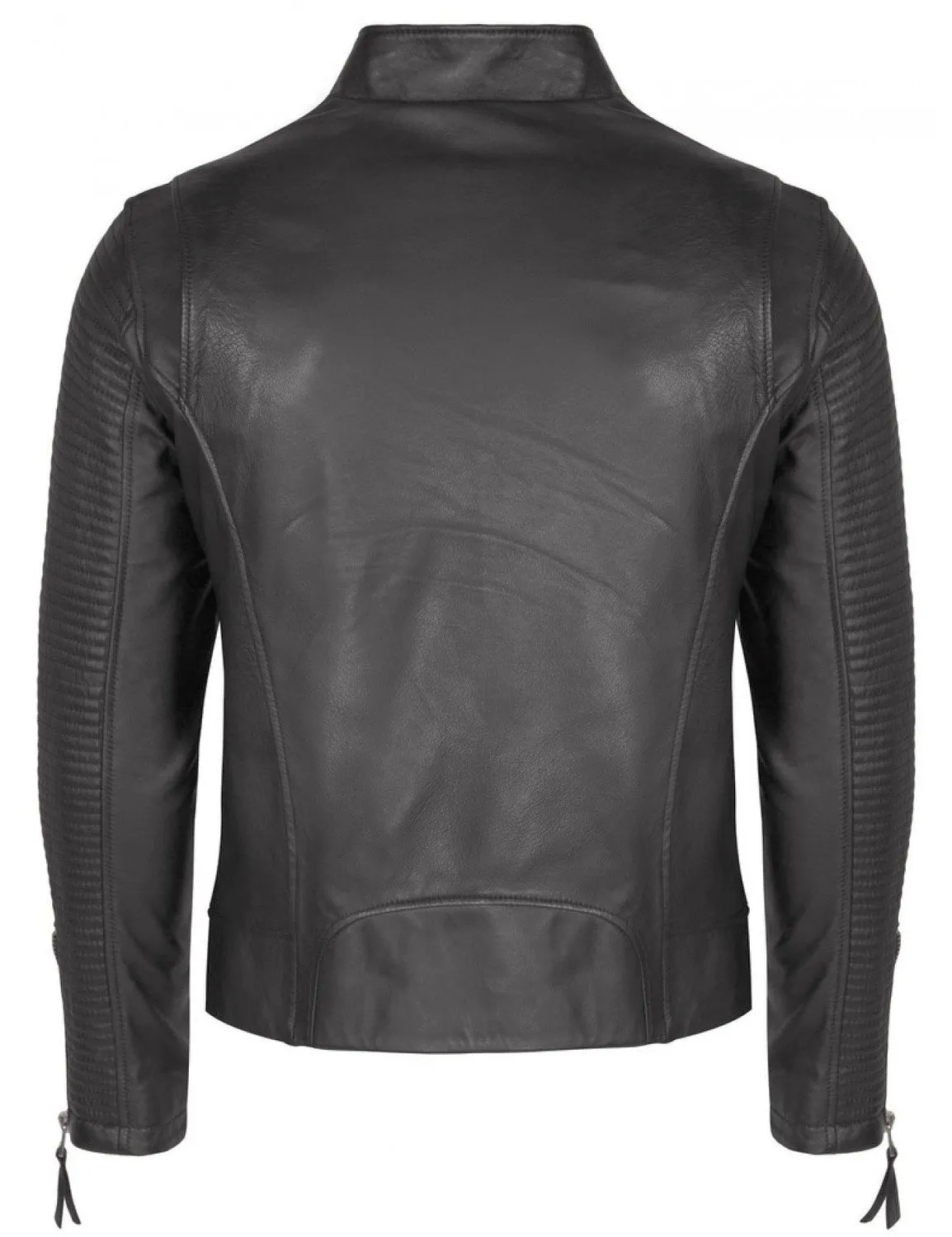 Leather Jackets Hub Mens Genuine Lambskin Leather Jacket (Black, Fencing Jacket) - 1501118