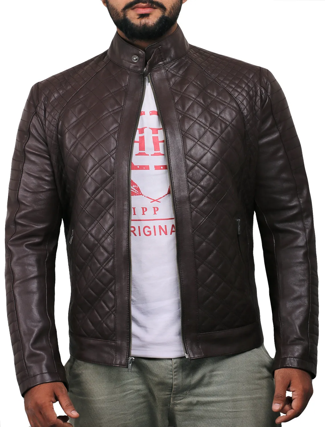 Leather Jackets Hub Mens Genuine Lambskin Leather Jacket (Black, Fencing Jacket) - 1501491