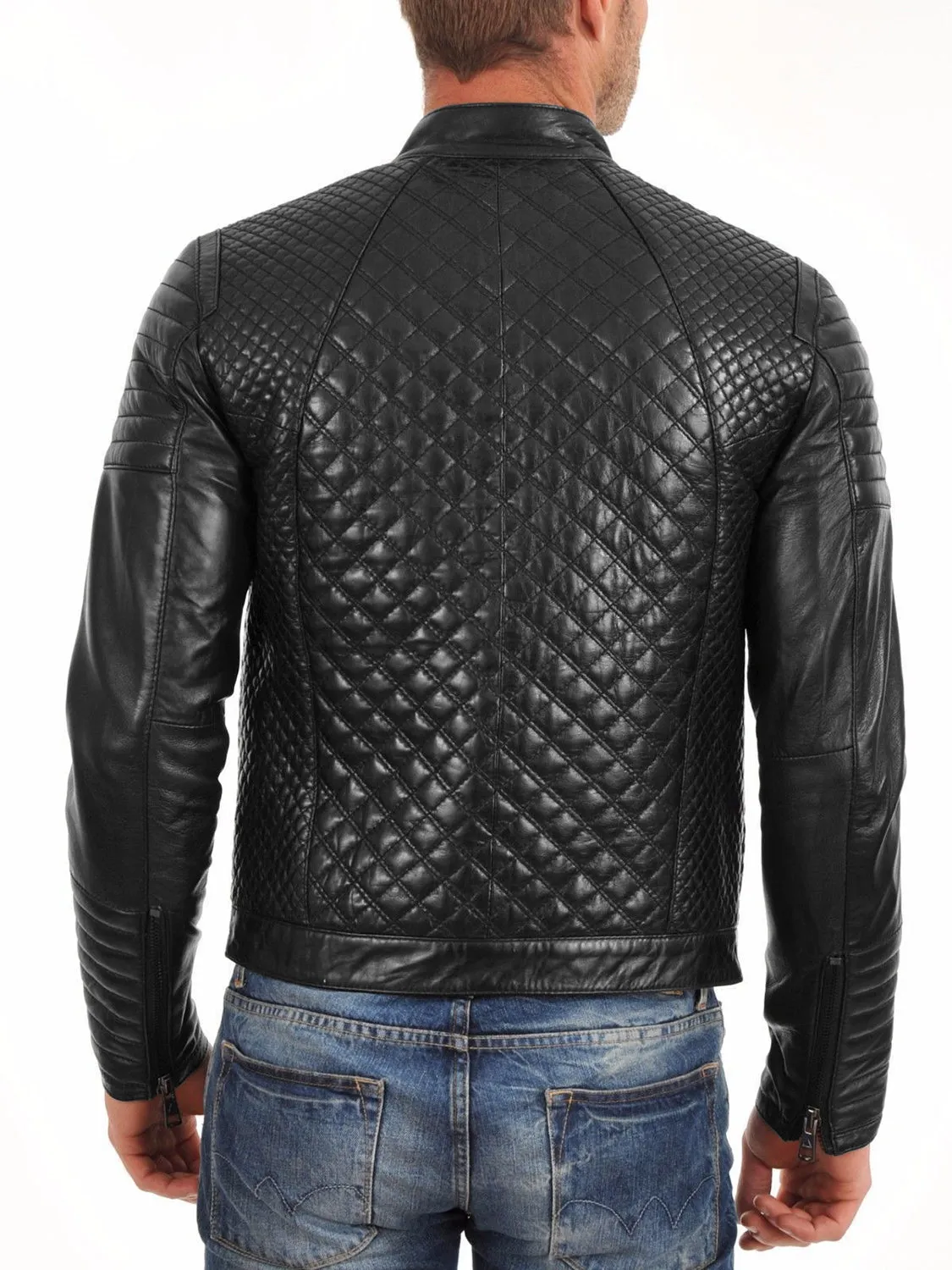 Leather Jackets Hub Mens Genuine Lambskin Leather Jacket (Black, Fencing Jacket) - 1501491