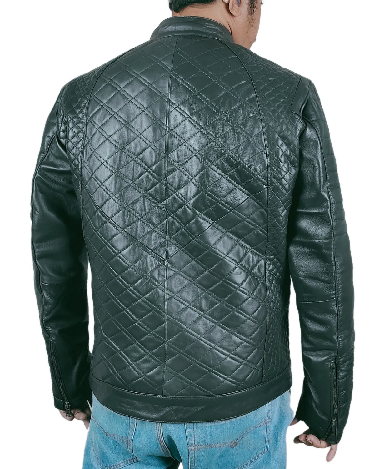 Leather Jackets Hub Mens Genuine Lambskin Leather Jacket (Black, Fencing Jacket) - 1501491