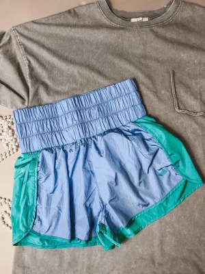 Lele Performance Short- Teal & Lilac