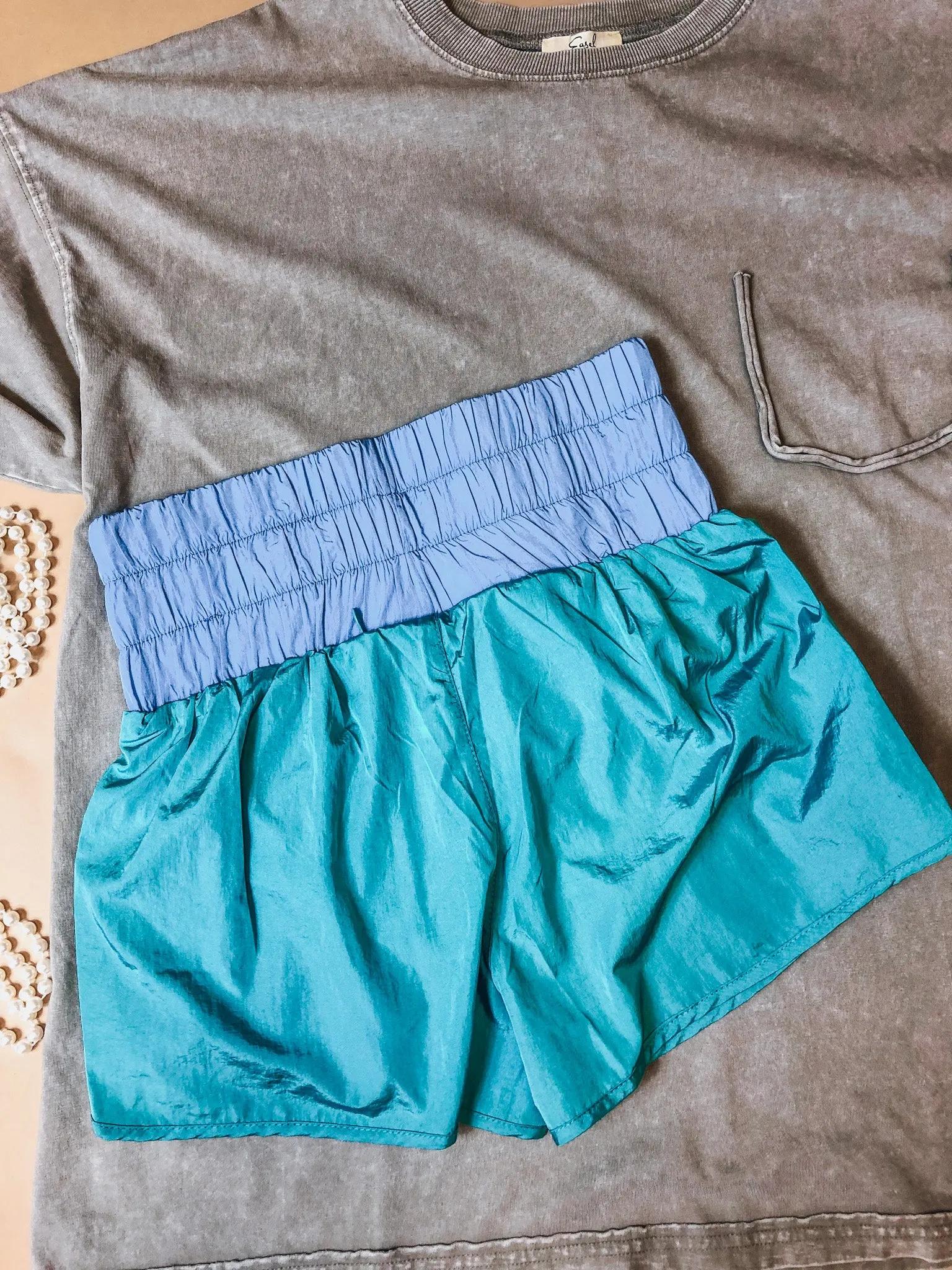 Lele Performance Short- Teal & Lilac