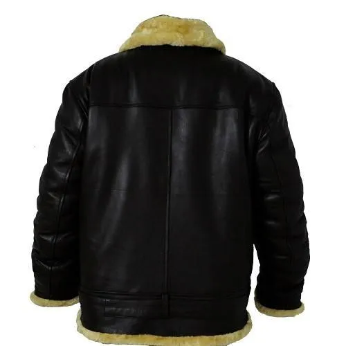 Men’s Aviator Black Leather Jacket