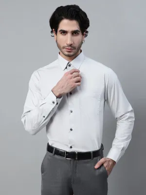 Men's Grey Solid Full Sleeve Formal Shirt