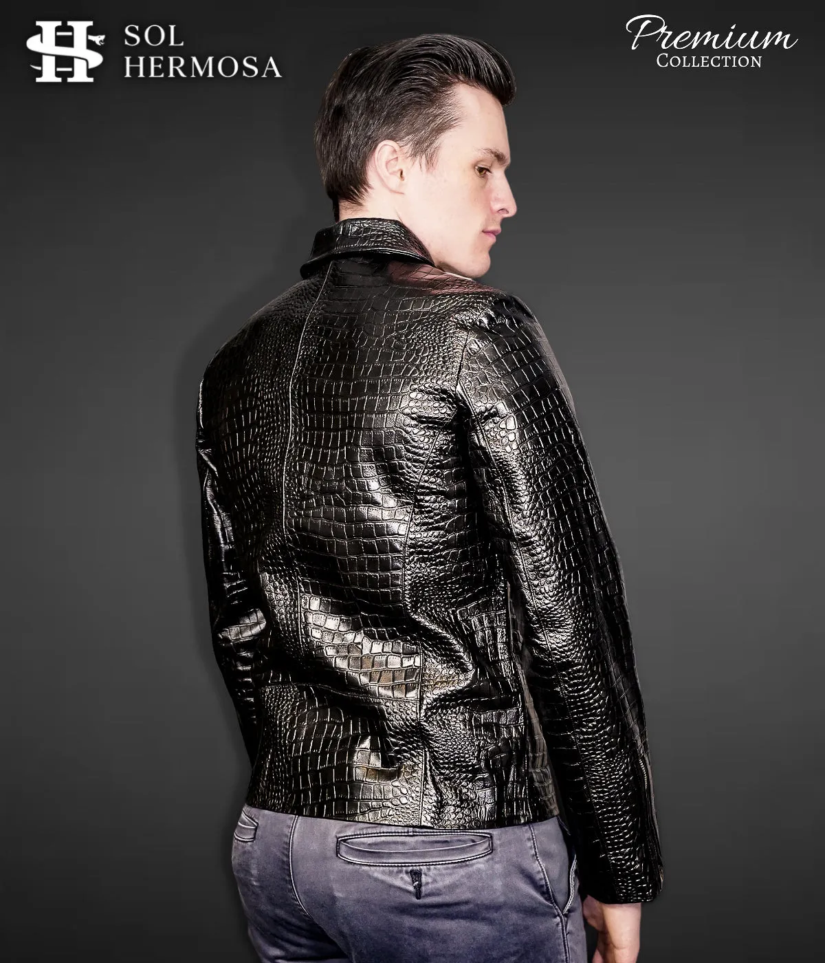 Men's Leather Bomber Jacket - Hades