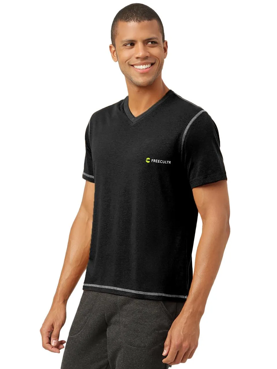 Men's Organic Bamboo Casual Tees - V-Neck (Pack Of 1)