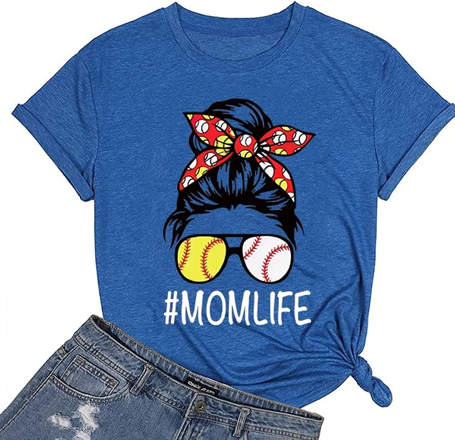 Mom Life Football T-Shirt Women Football Mom Graphic Tees