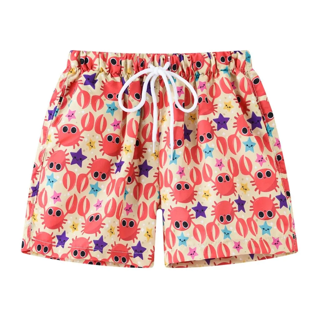 Nautical Waves: Boys' Sailboat Swim Shorts