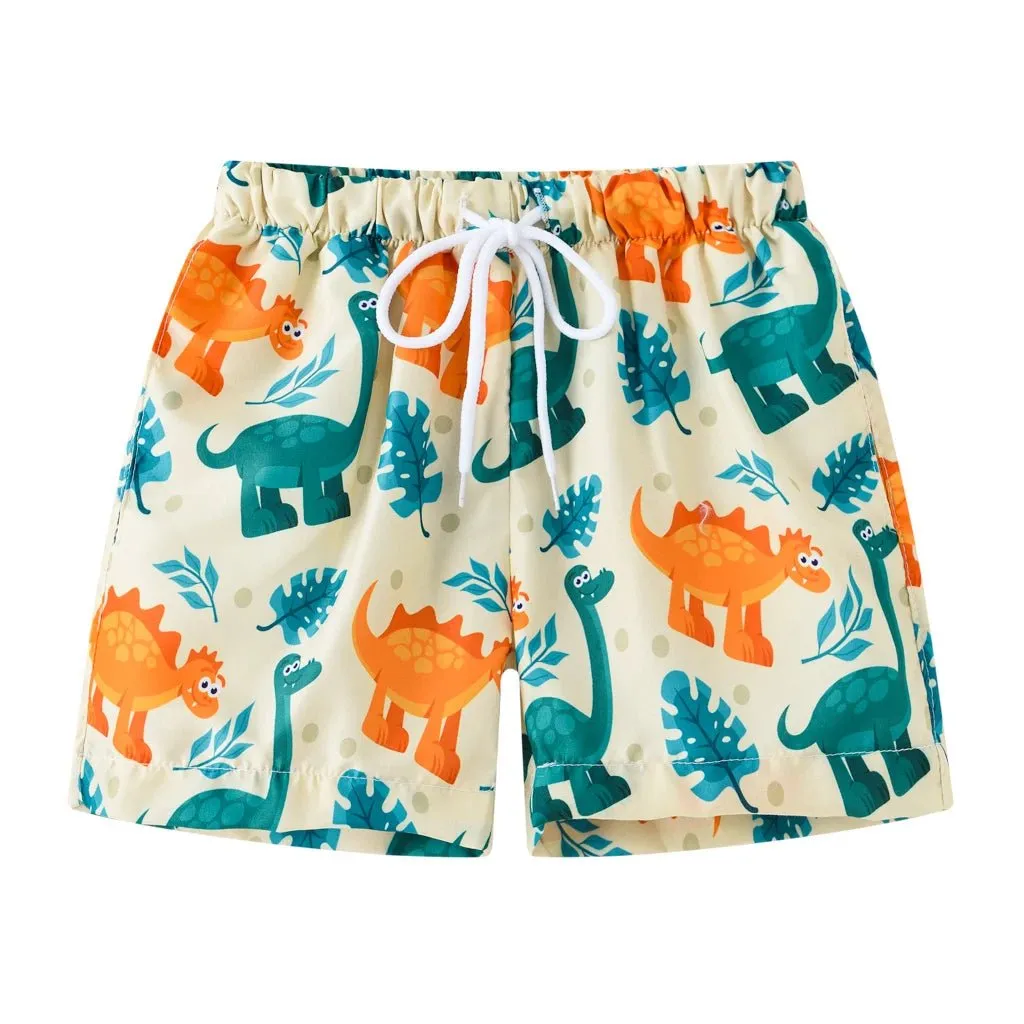 Nautical Waves: Boys' Sailboat Swim Shorts