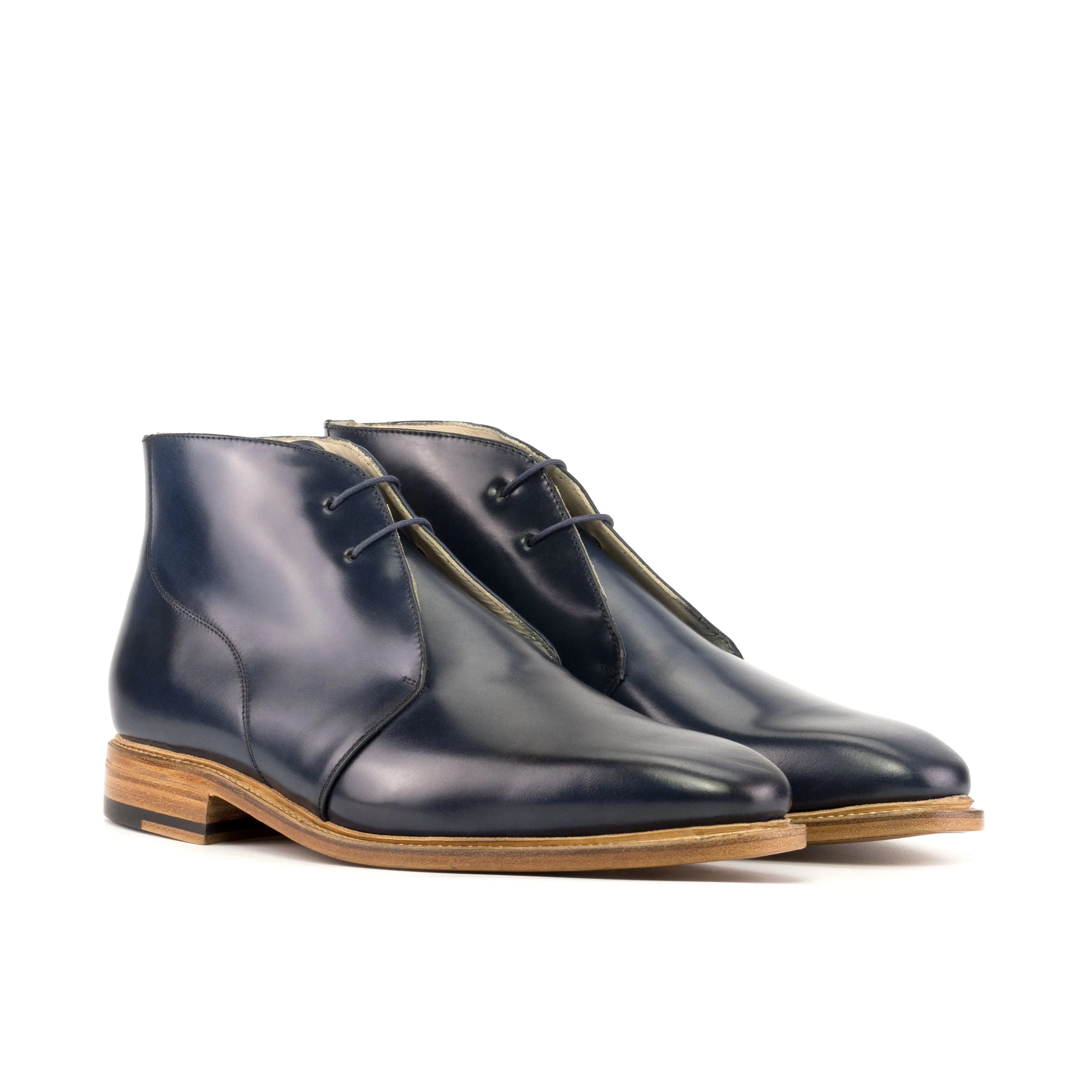 Navy Shell Cordovan Chukka Boots