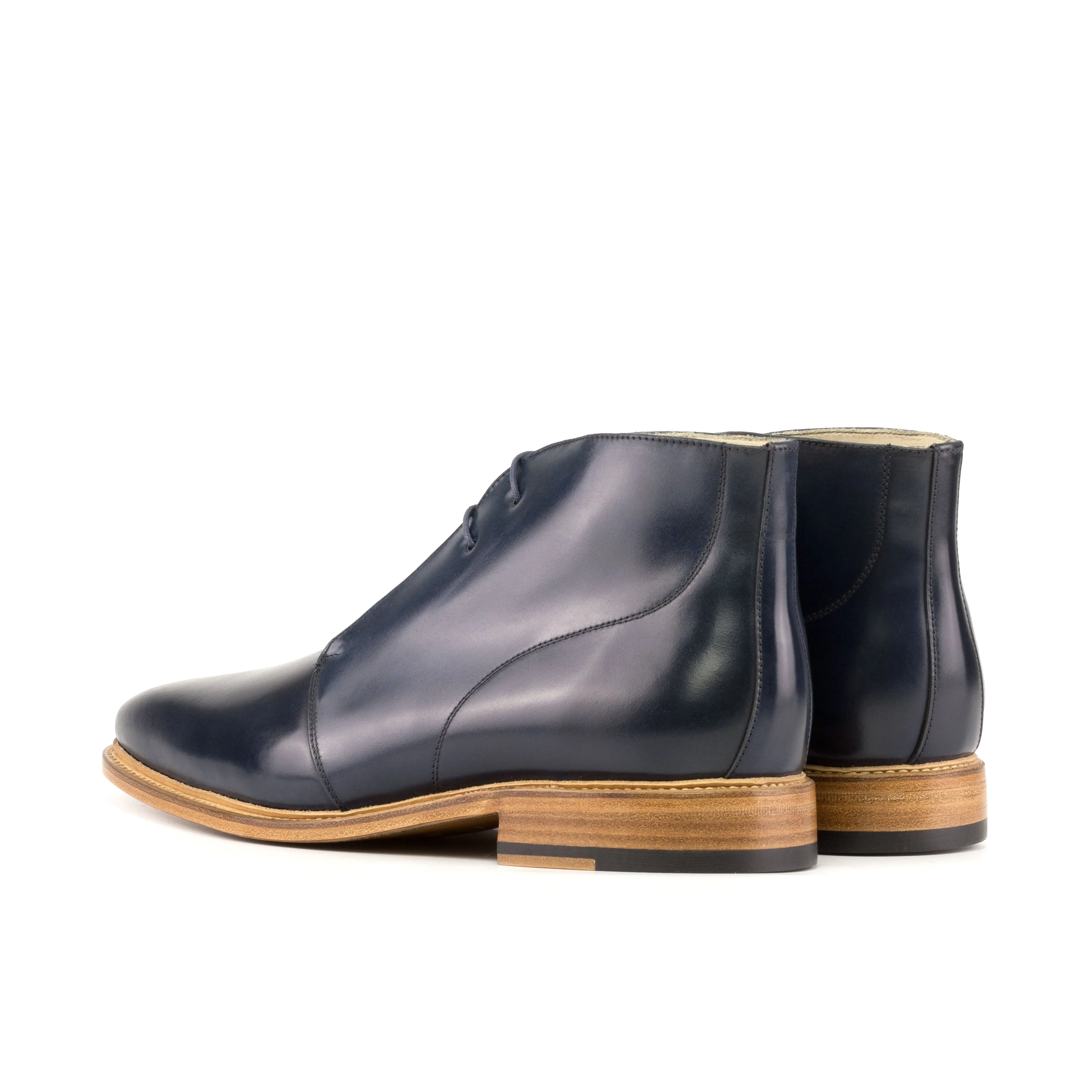 Navy Shell Cordovan Chukka Boots