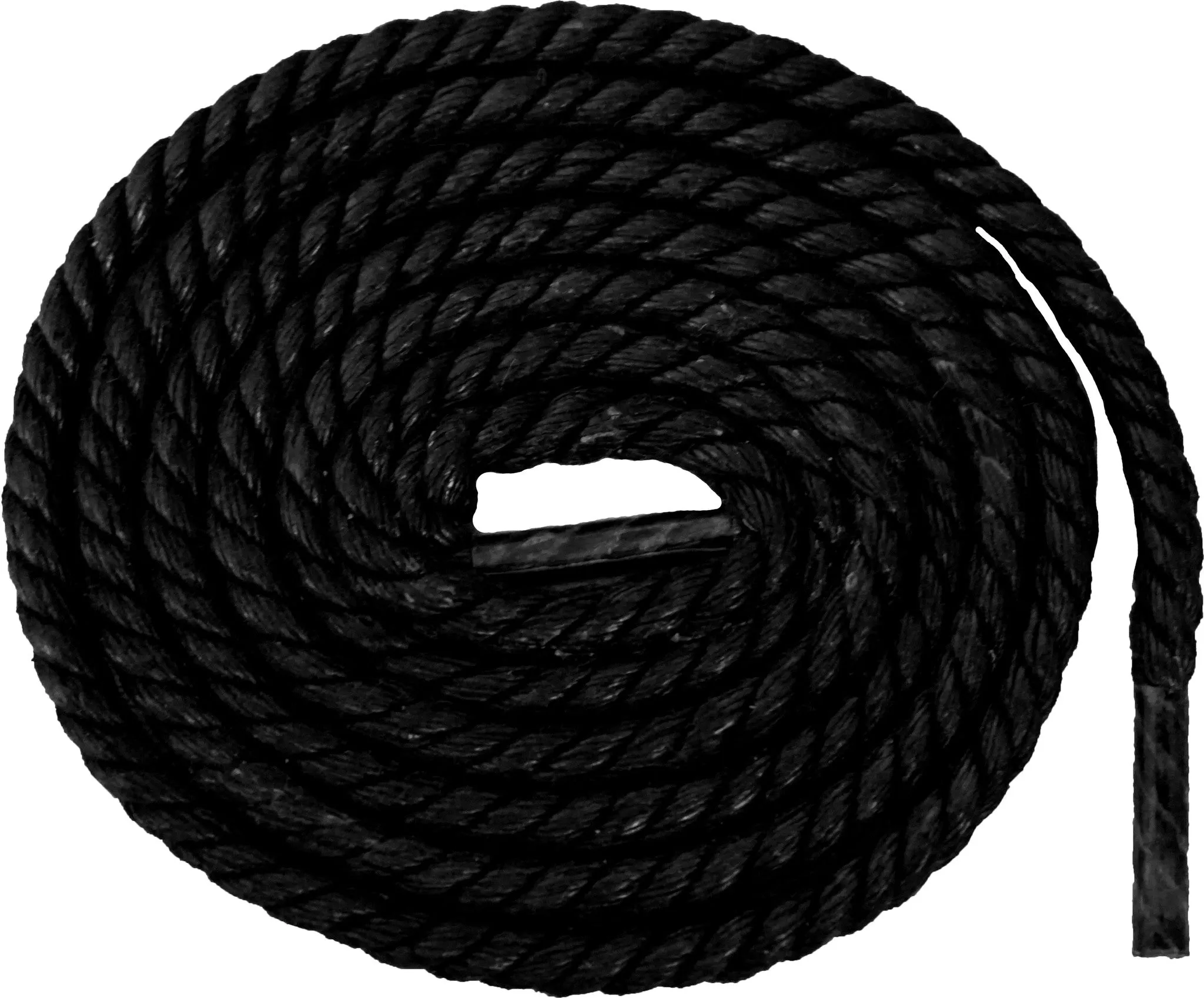 [Obsidian Black] - Round Waxed Braided Hemp Rope Style Shoelaces