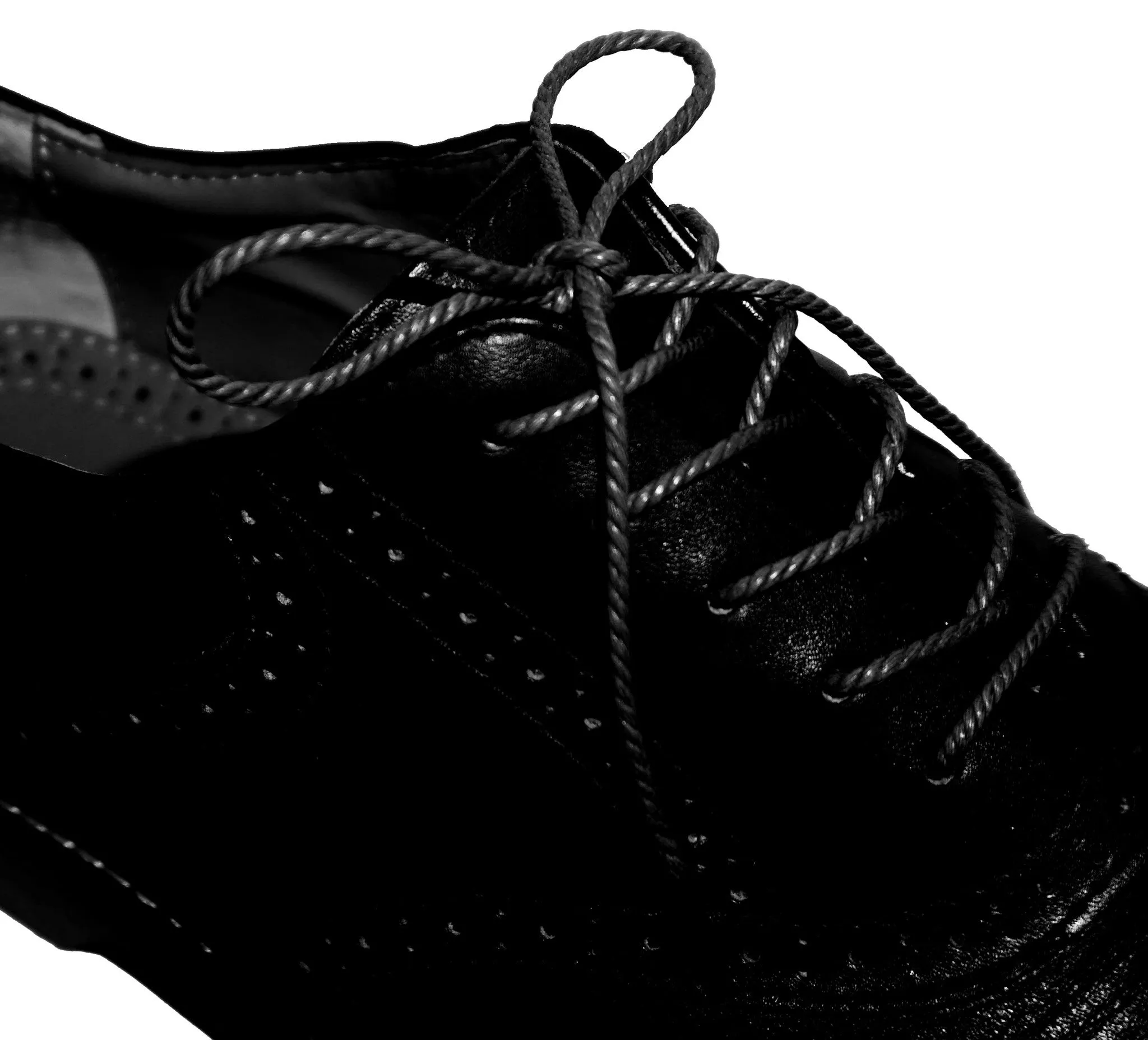 [Obsidian Black] - Round Waxed Thin Braided Hemp Rope Style Shoelaces