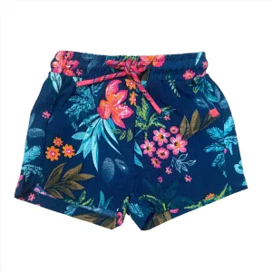 Orange Tropical Navy Shorts