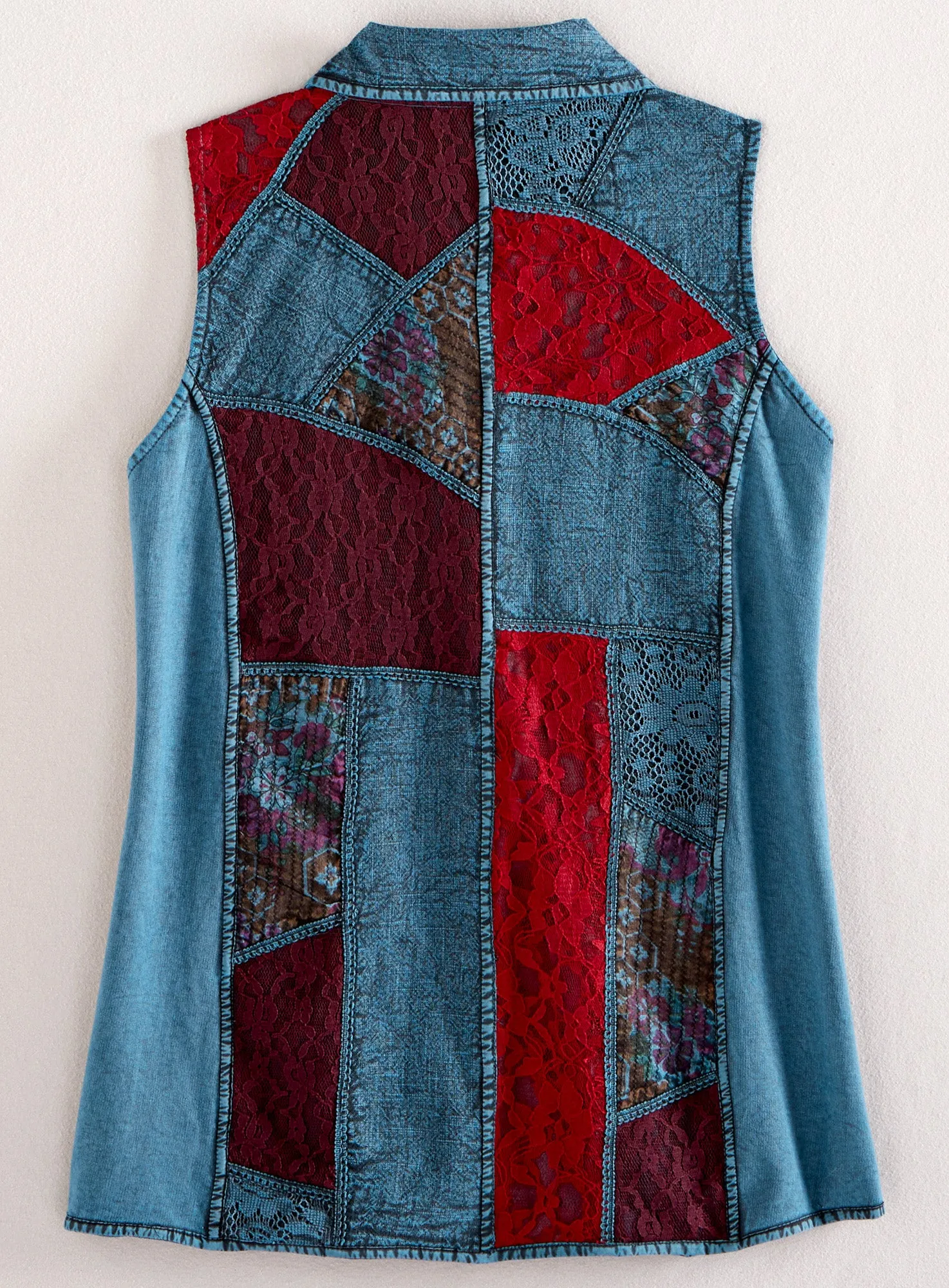 Patchwork Lace Reversible Vest