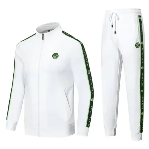 Phil Logo Designed  Two Piece Cotton Designed Track Suit - White