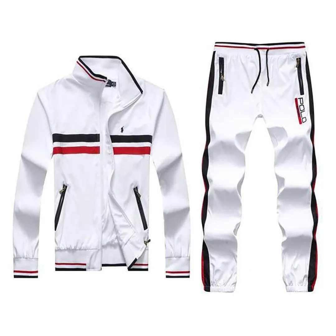 PRL Tracksuit Small Pony Black Red Front Strap designed