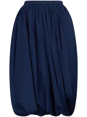 PUFFBALL-HEM PLEATED MIDI SKIRT