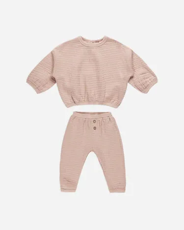 Quincy Mae Textured Sweat Set - Multiple Options