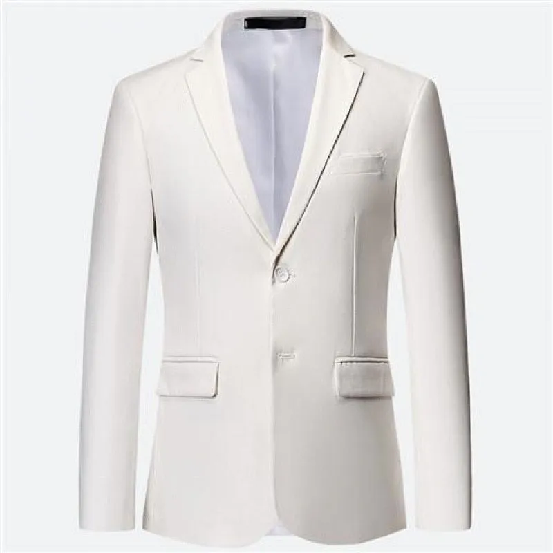 Red Suit Men's Two-button Slim Fit Plus Fertilizer To Increase Youth Business Professional Formal Wear Wedding For Dinner Blazer