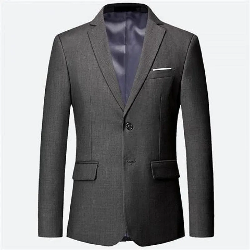 Red Suit Men's Two-button Slim Fit Plus Fertilizer To Increase Youth Business Professional Formal Wear Wedding For Dinner Blazer