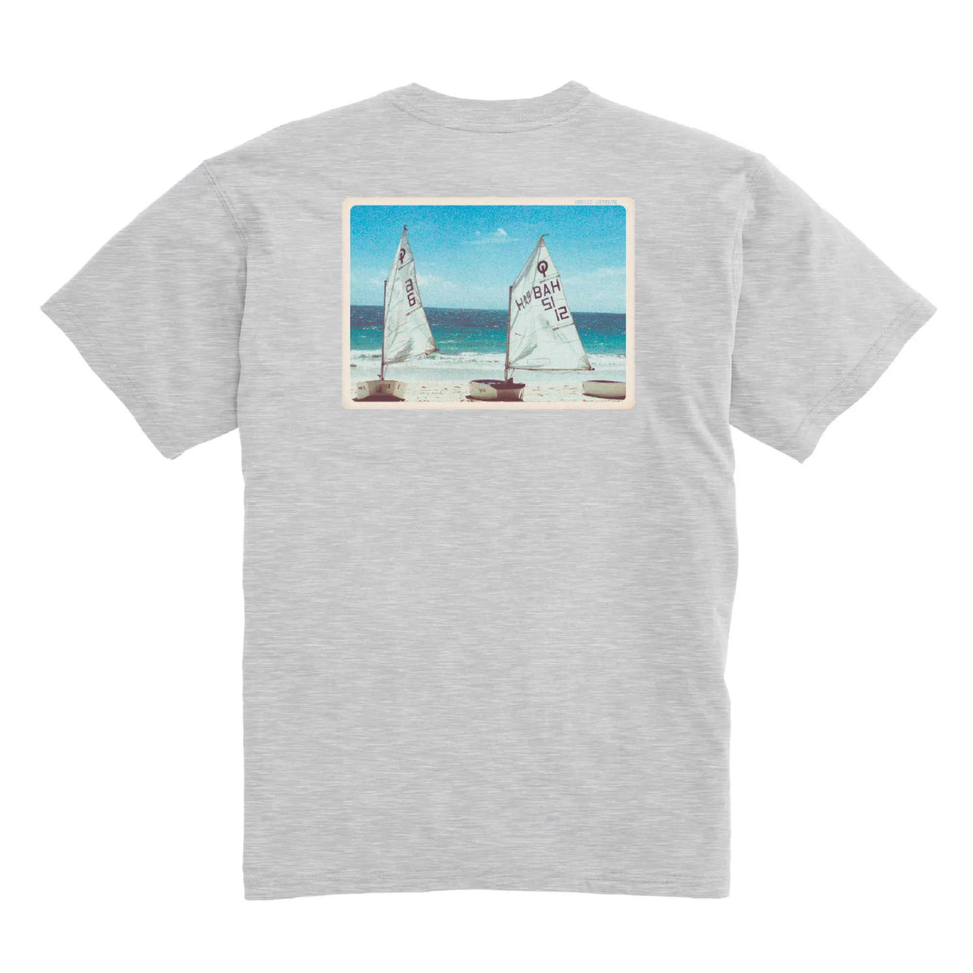 Sail Boat Postcard Tee - Heather Grey