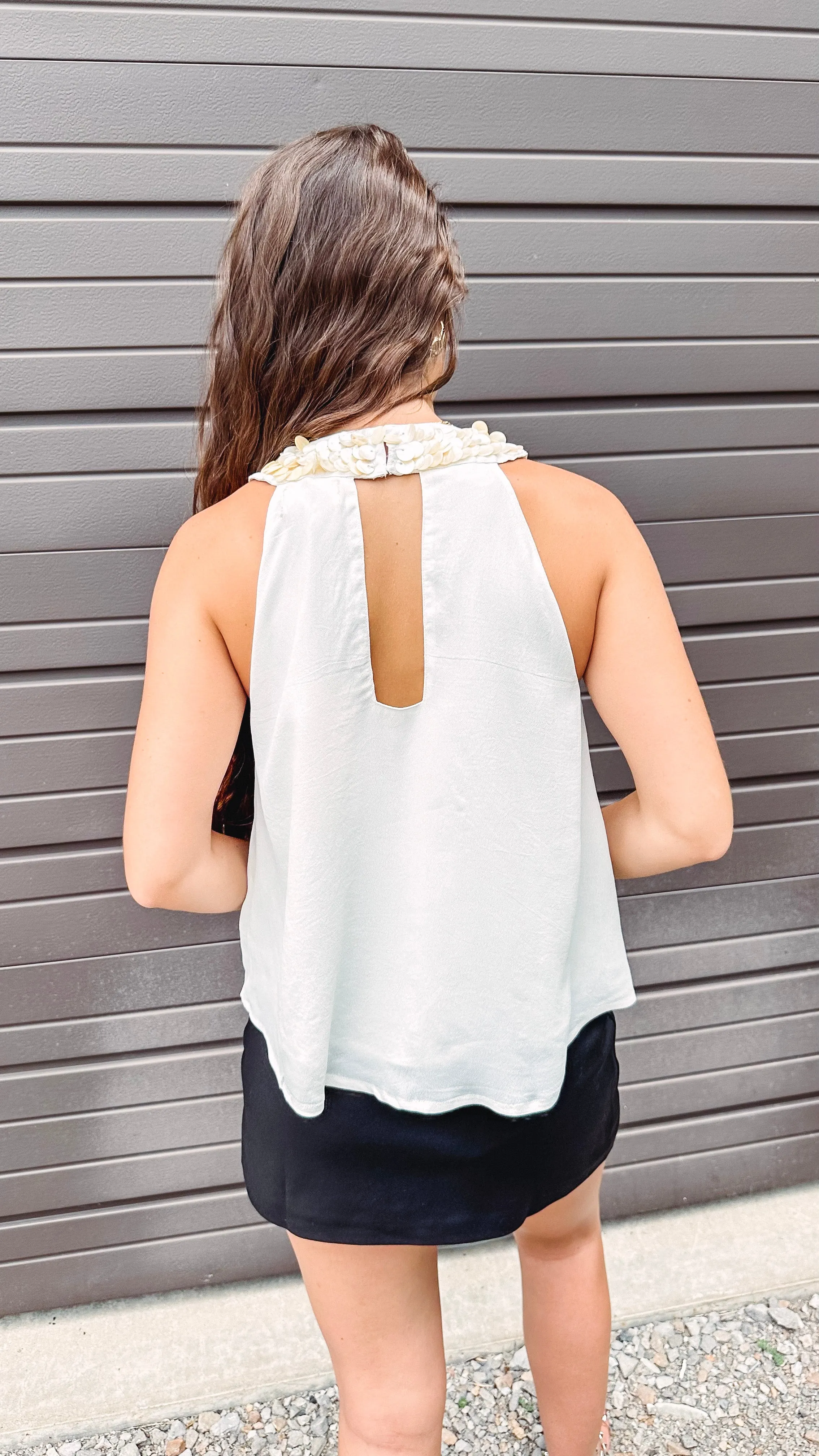 Seashell Beaded Tank Top