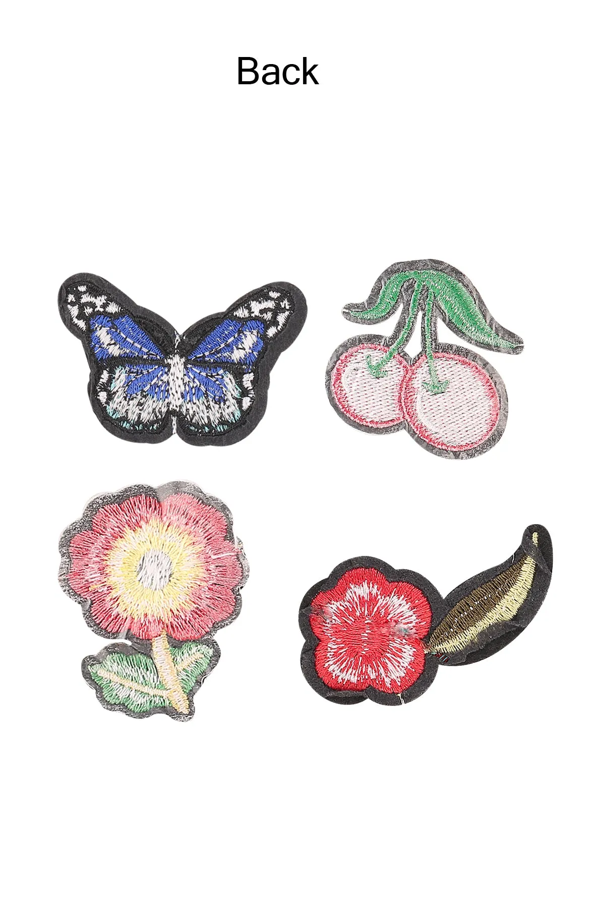 Set of 4 Cute Colourful Nature Embroidered Patch Applique