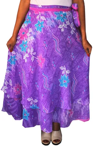 Skirt Womens Long Wrap Around India Clothing (Purple)