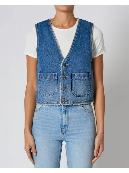 Stevie Blue Sherpa Vest