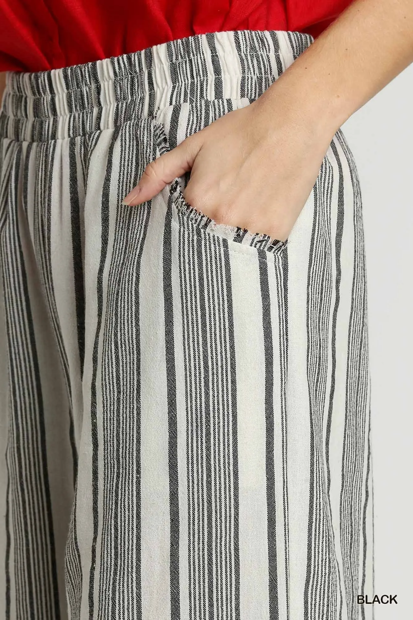 Striped Wide Leg Ankle Pants