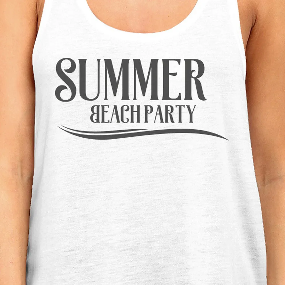 Summer Beach Party Womens White Tank Top