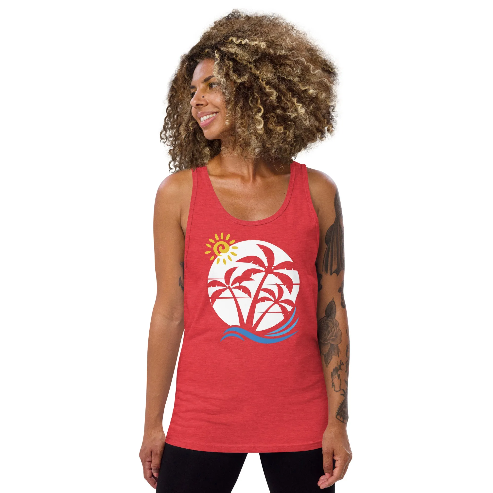 Sun Palm Tree Tank Top