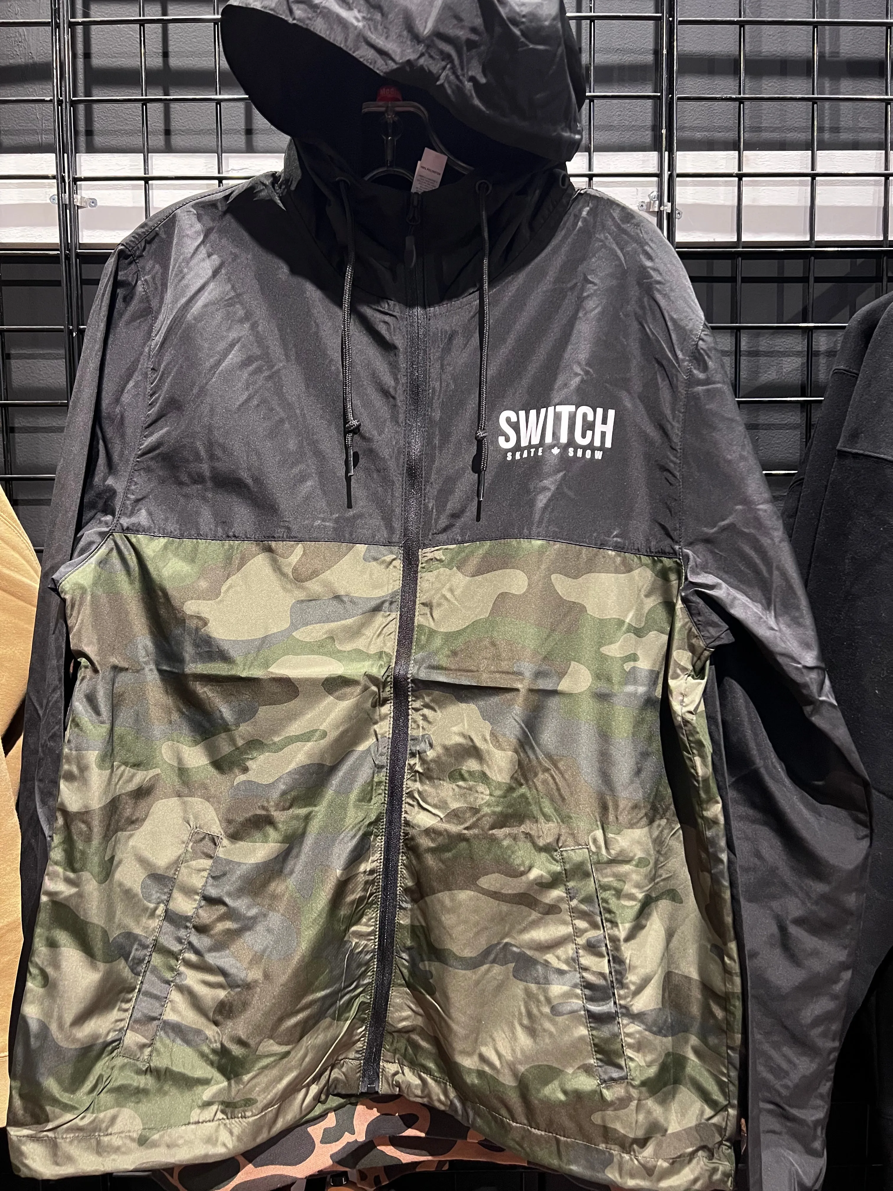 Switch OG Logo Lightweight Windbreaker Full Zip Jacket - Black Forest Camo