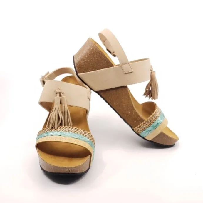 Tassel Wedge - Camel Cre