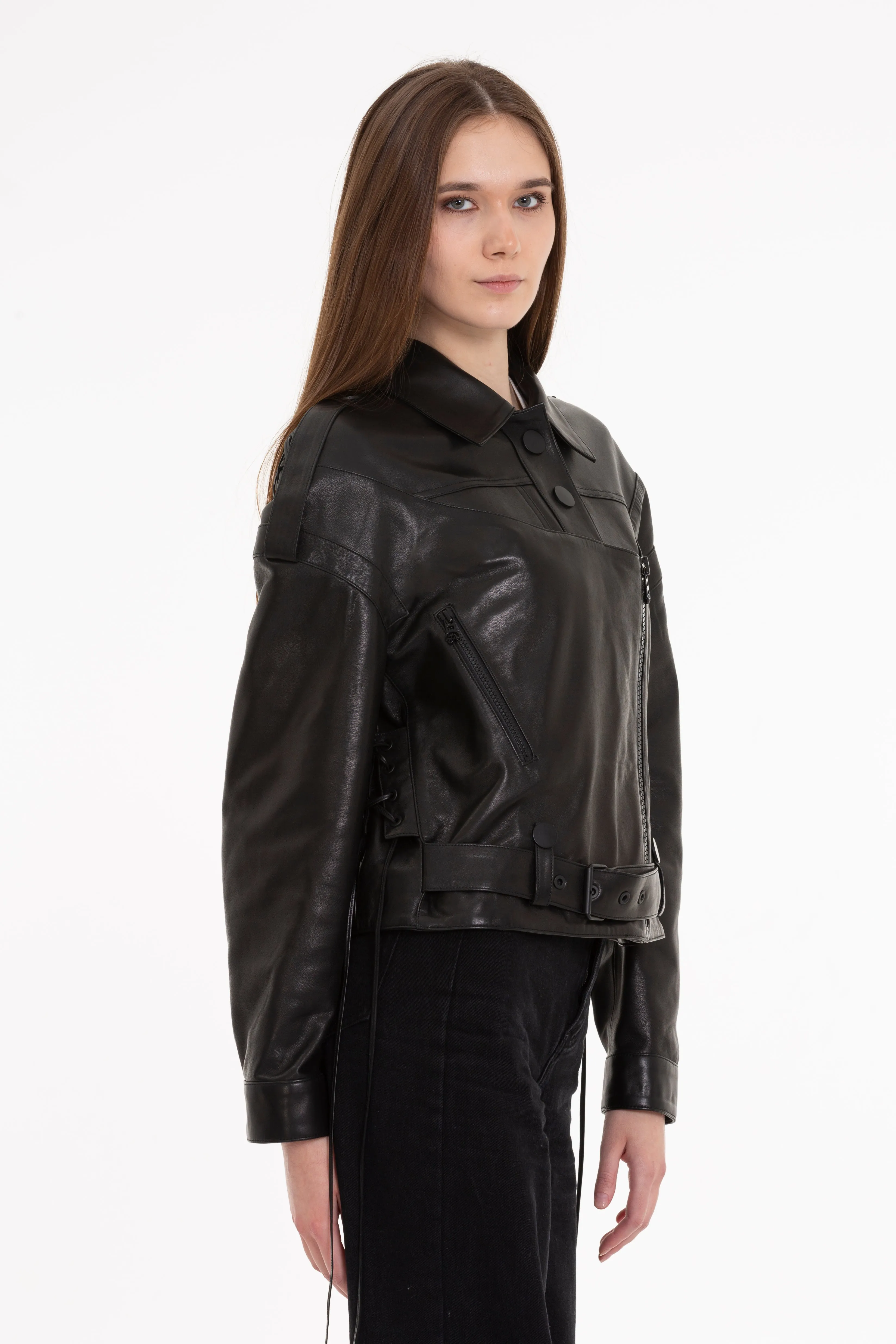 The Castellar Leather Women Jacket