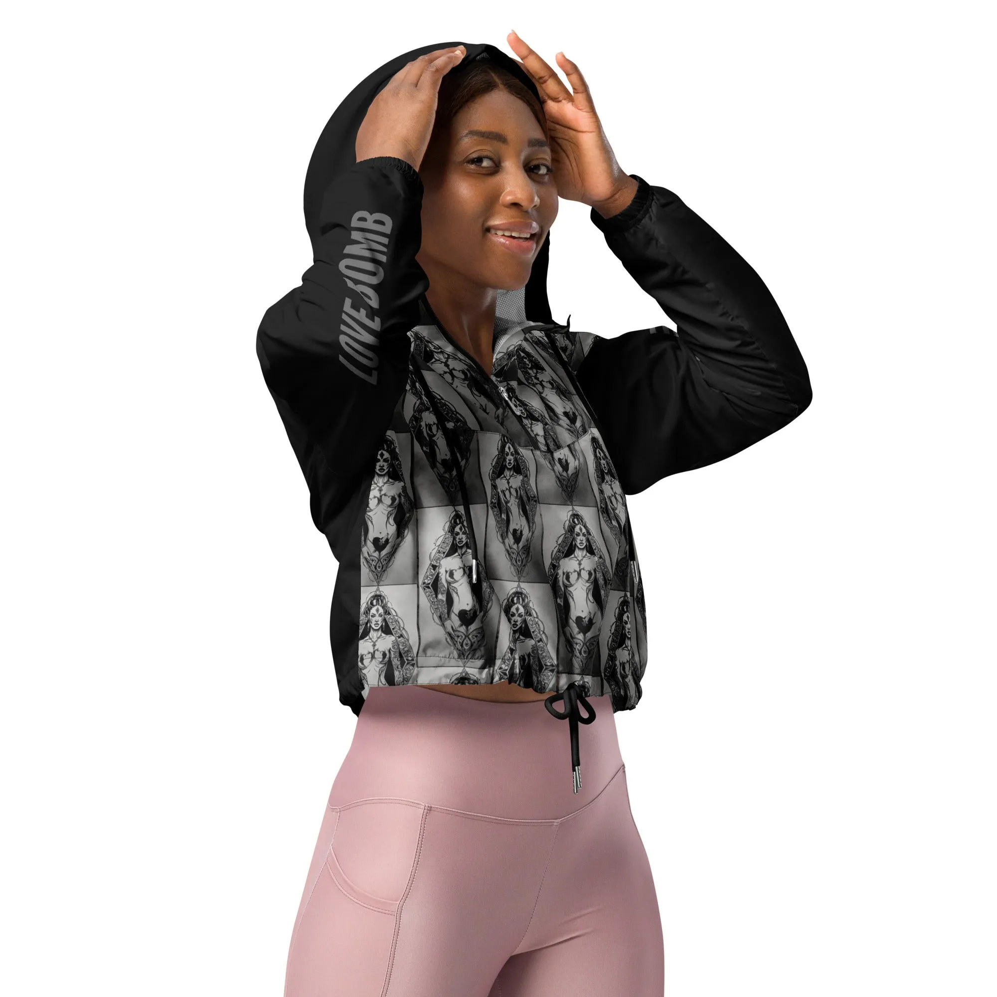 THE DARK TRIAD: LOVE BOMB Women’s Cropped Windbreaker